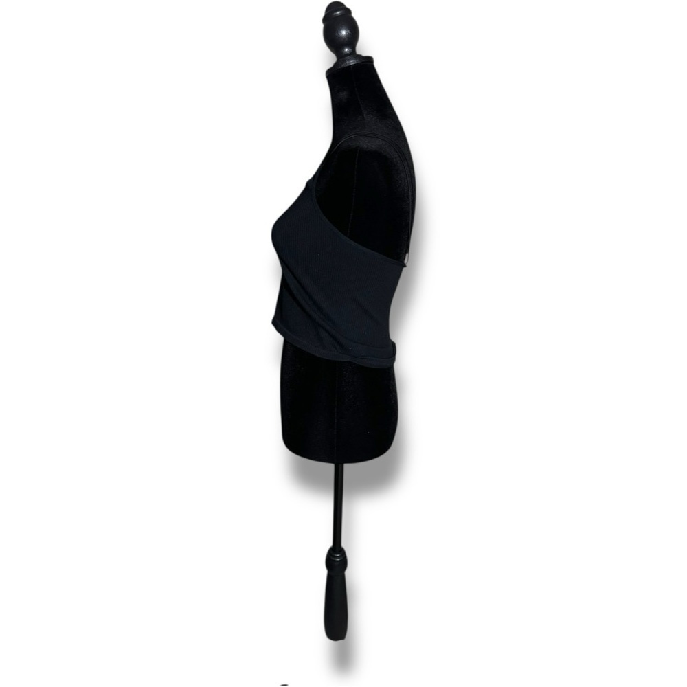 Zara Charcoal Scoop Neck Ribbed Skinny Double Strap Cropped  Camisole Top - Picture 3 of 13